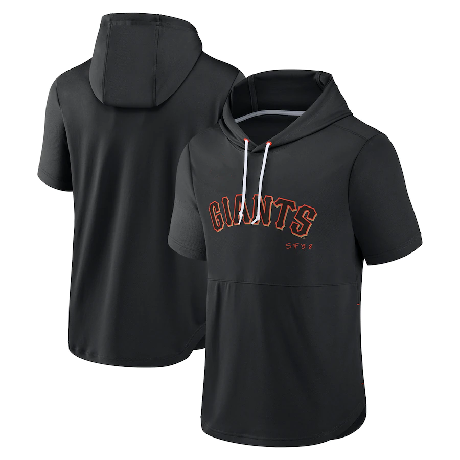 Men's San Francisco Giants Black Sideline Training Hooded Performance T-Shirt Men's San Francisco Giants Black Sideline Training Hooded Performance T-Shirt